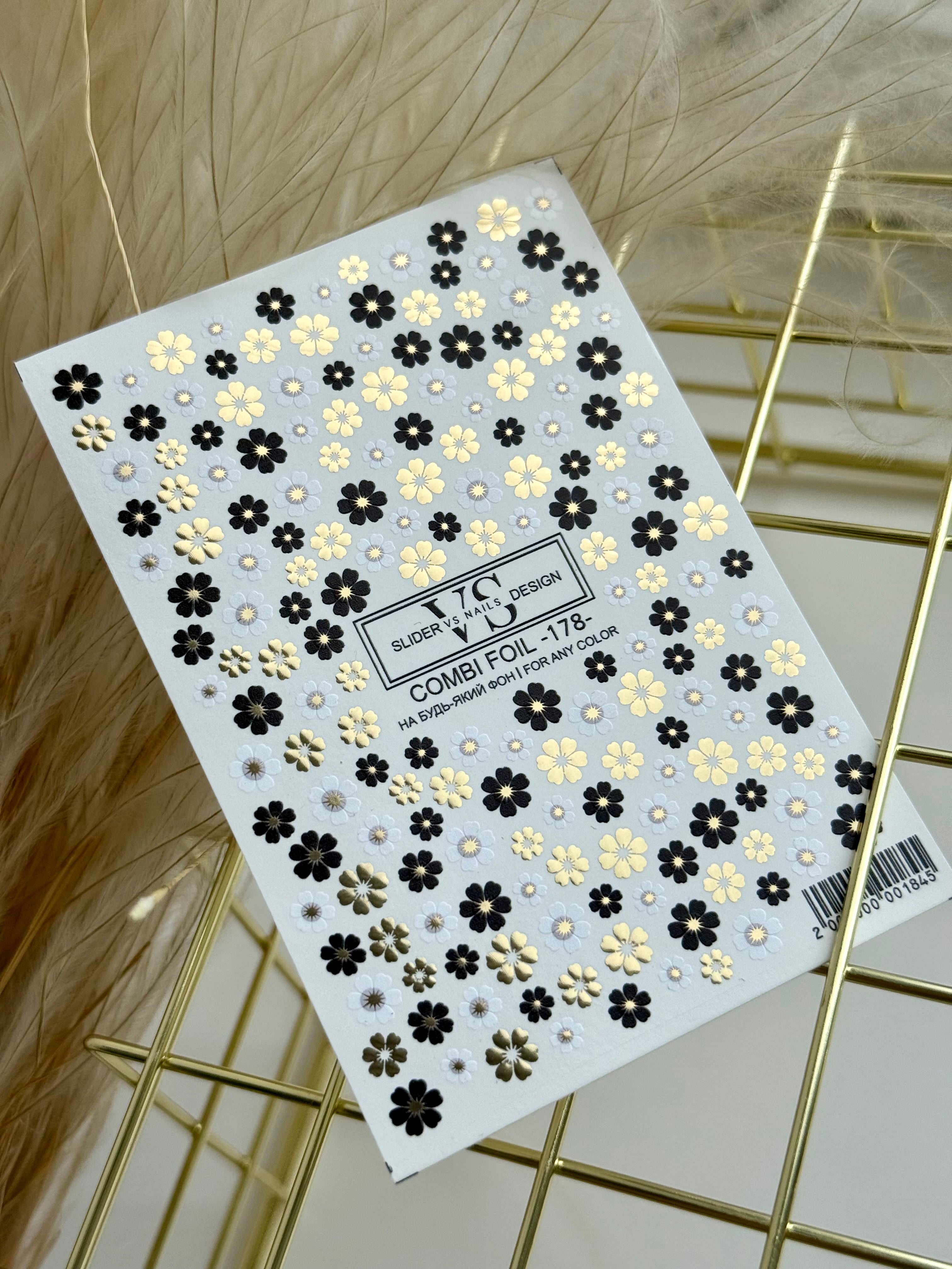 Slider mit Folie (Wasserlösliche Aufkleber) von VS Nails 178 COMBI FOIL