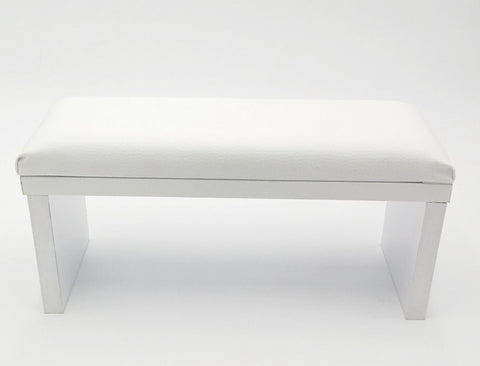 Supporto per le mani con cuscino in pelle rettangolare (bianco)