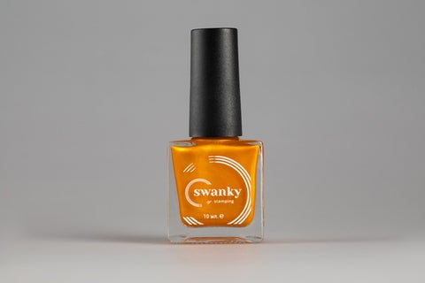 Металлический штампующий лак цвета тыквы № 06 от Swanky