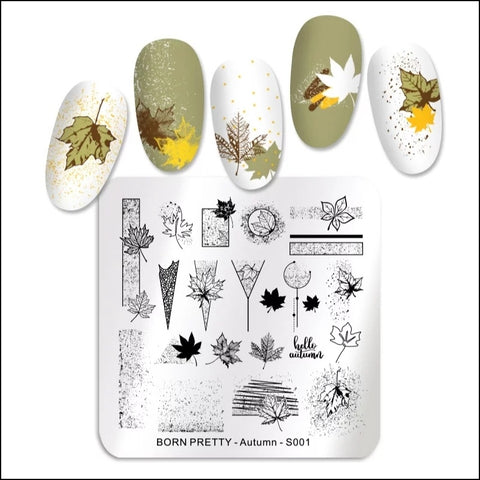 Stamping Plate Stencil Motivi autunnali Autumn S001