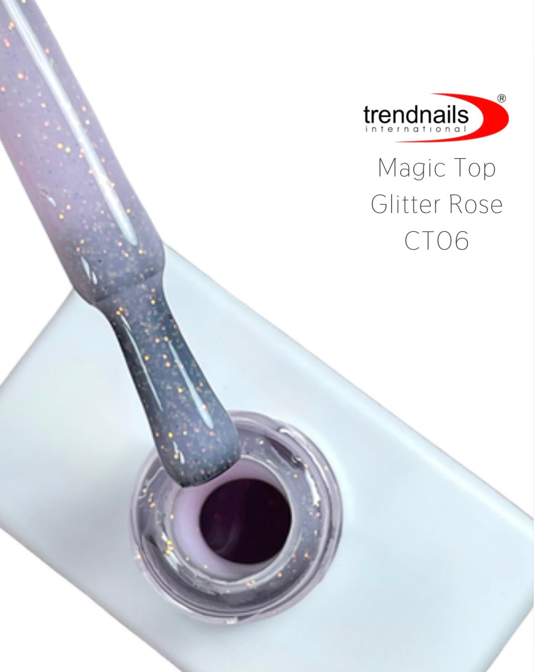Magic Top No Wipe Versiegler Glitter Rose (Глянцевый гель без липкого слоя) 10 мл от Trendnails