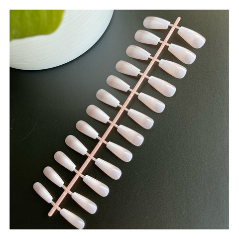 Gel nail tips Babyboomer Ballerina ultra thin elastic and stable 24 pcs.