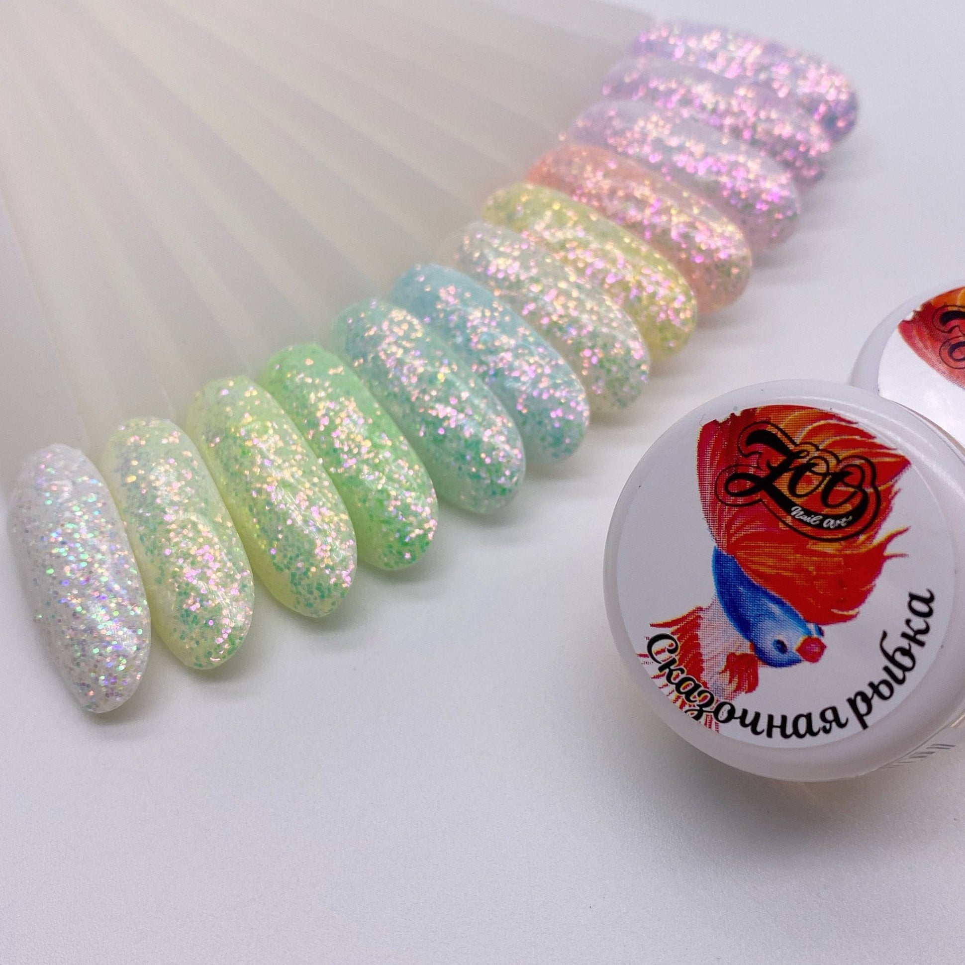 Polvere glitter pastello-neon effetto di ZOO Nail (10 colori) 0,2g