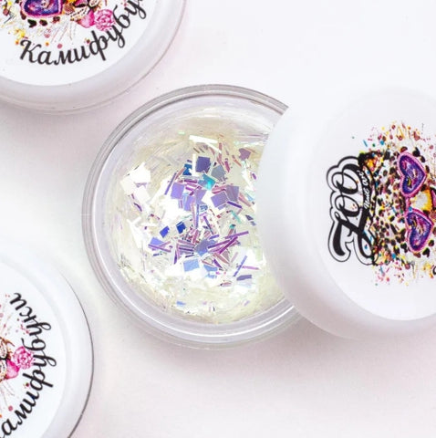 Nail art sequins 'KAMUFUBI' mirror shards from ZOO Nail