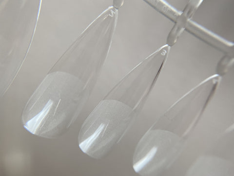 Gel nail tips clear Stilletto ultra thin elastic and stable 24 pcs.