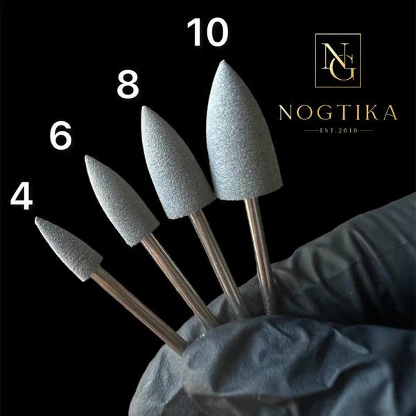 Силиконовая полировочная головка для маникюра серая острая (тонкая)