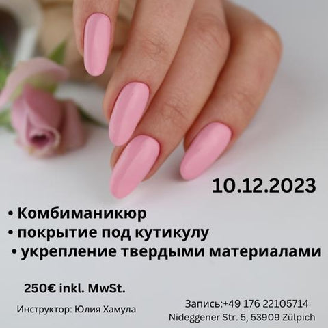 LIVE combo manicure with Julia Khamula (duration 8 hours) in 53909 Zülpich on December 10th, 2023