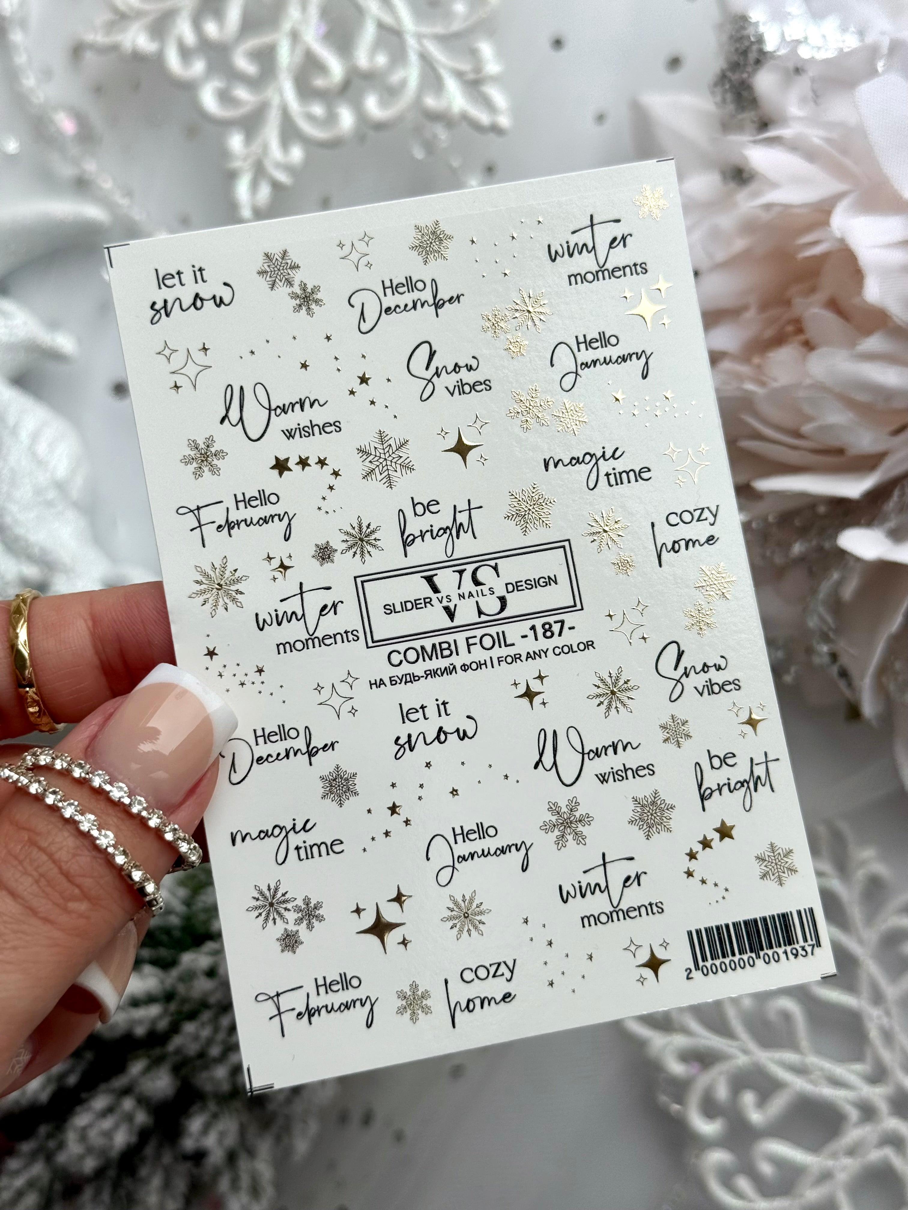 Slider mit Folie (Wasserlösliche Aufkleber) von VS Nails 187 COMBI FOIL