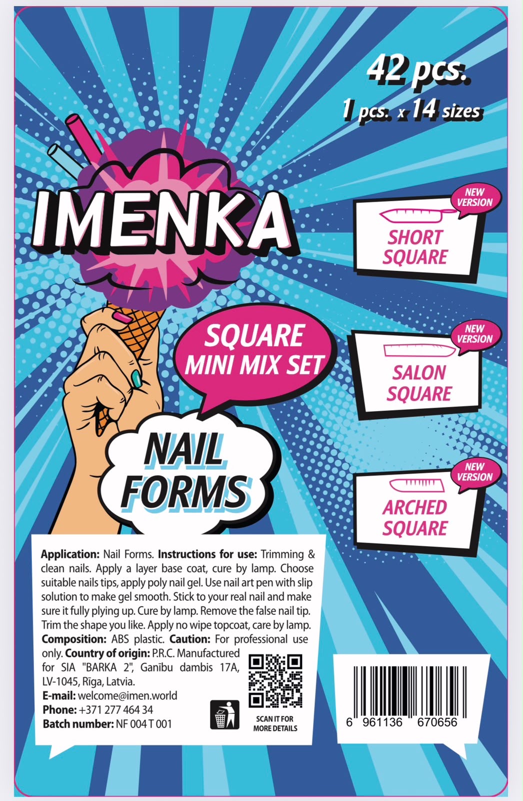 Nail Forms "Square Mini Mix" 140 Stk. von Imenka