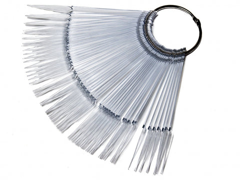 Tips Ring Display 50 pieces. Stiletto shape transparent
