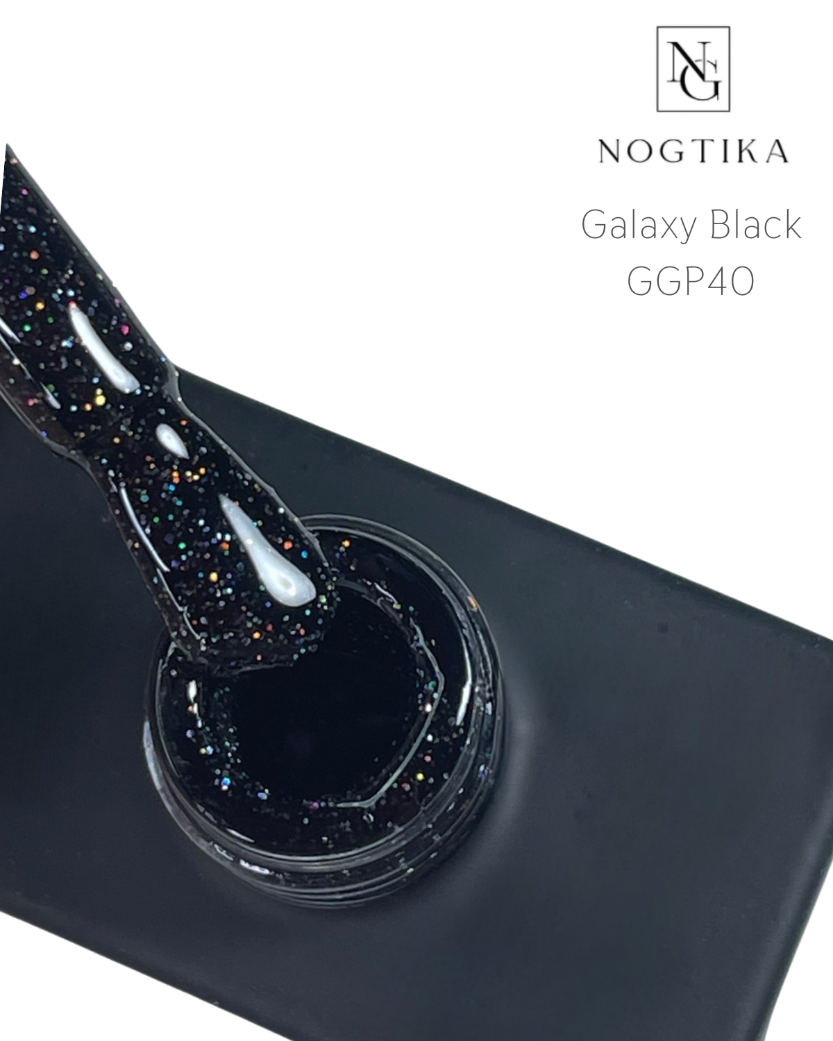 Glitter Gel Polish # 40 Galaxy Black (12ml) TPO-free