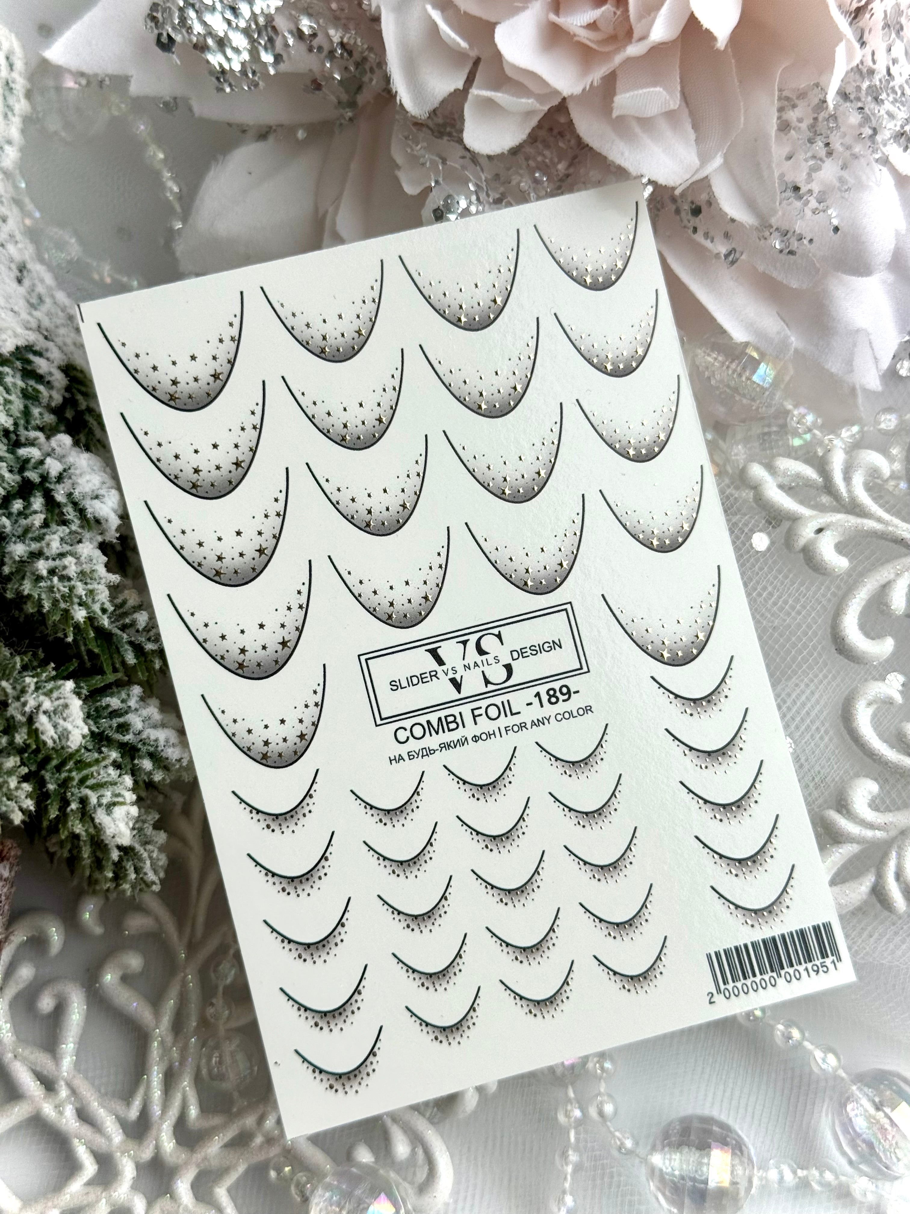 Slider mit Folie (Wasserlösliche Aufkleber) von VS Nails 189 COMBI FOIL