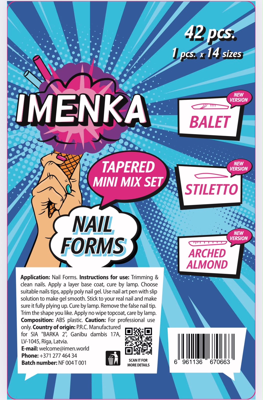 Nail Forms "Tapered Mini Mix" 140 Stk. von Imenka