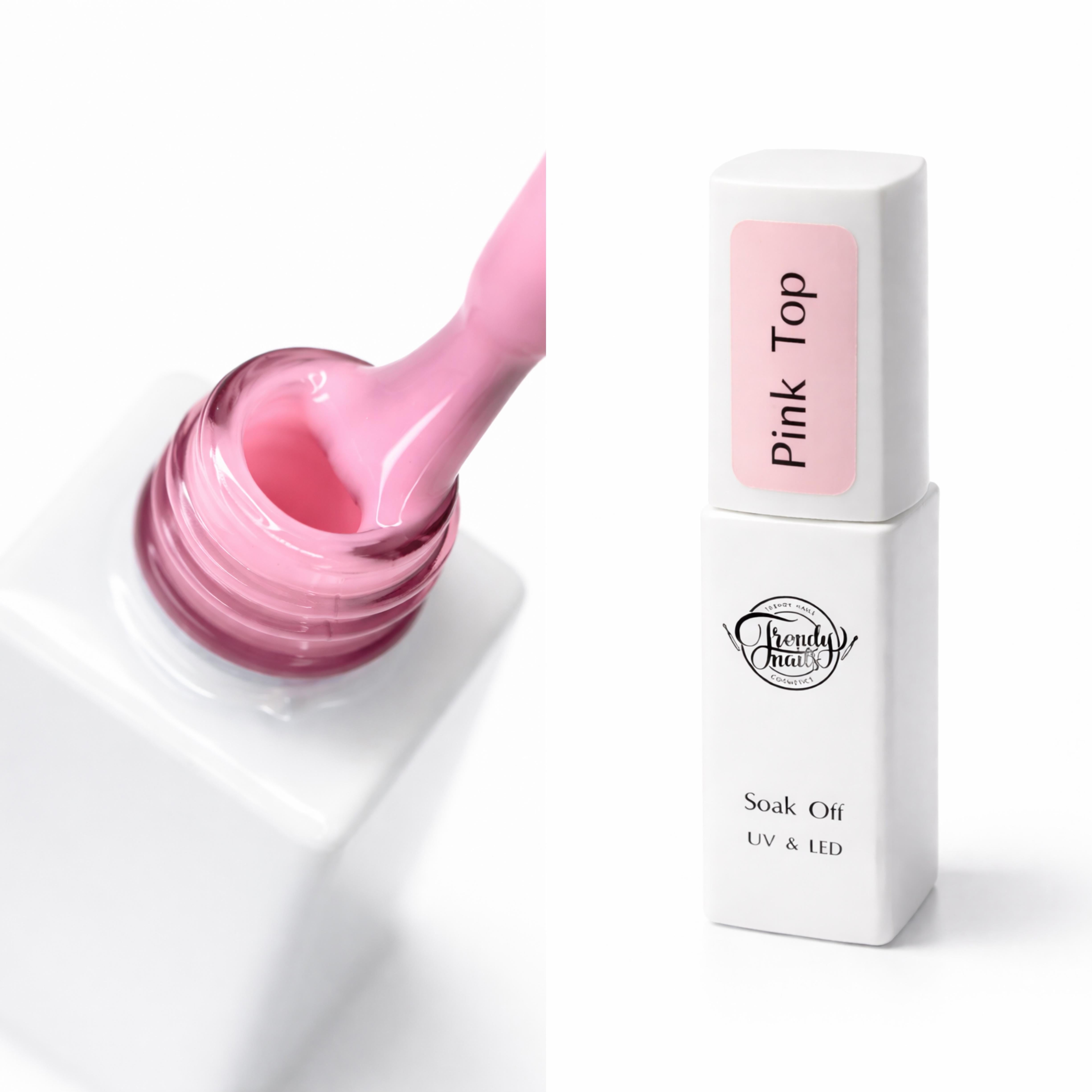 Pink Top Coat БЕЗ ЛИПКОГО СЛОЯ 8/15ml от Trendy Nails