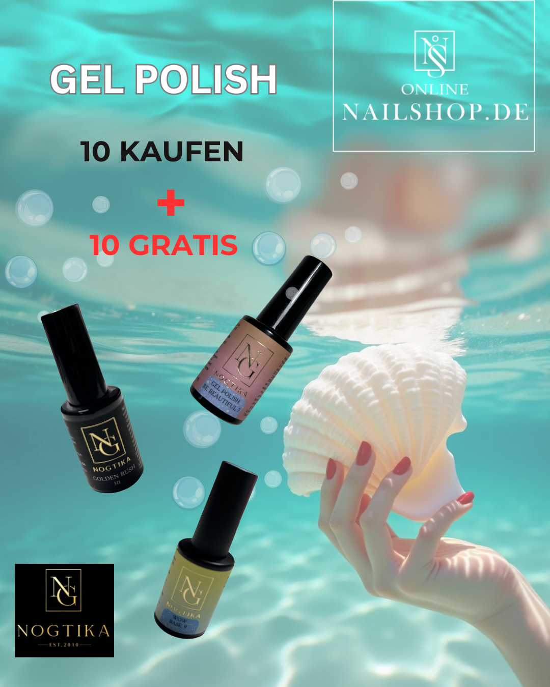 Wähle 20 verschiedene NOGTIKA Gel Polish und zahle nur 10
