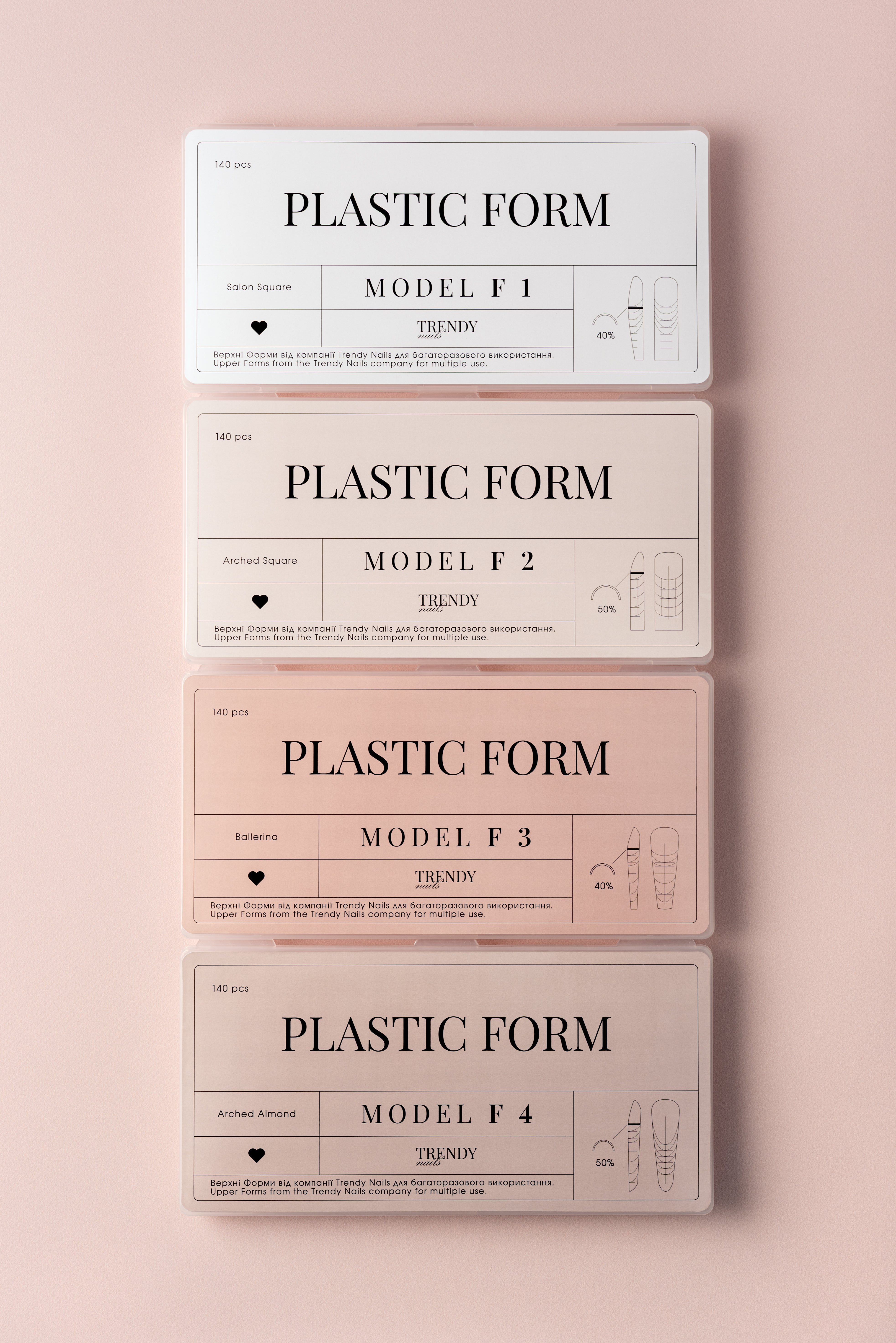 Neue Dual Tips Arched Square Form 140Stk. Model F2 von Trendy Nails