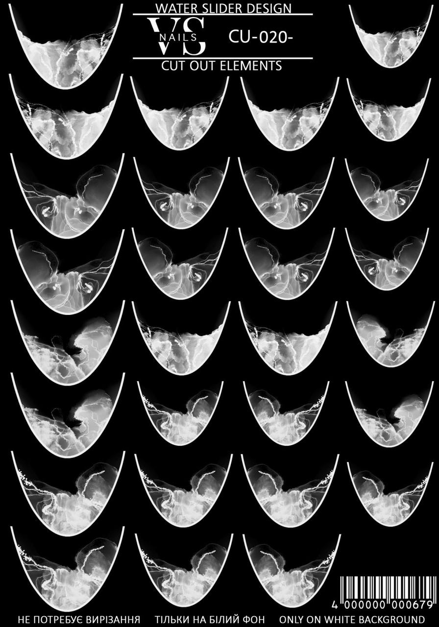 Slider CUT OUT ohne Auschneiden (Wasserlösliche Aufkleber) CU20 von VS Nails