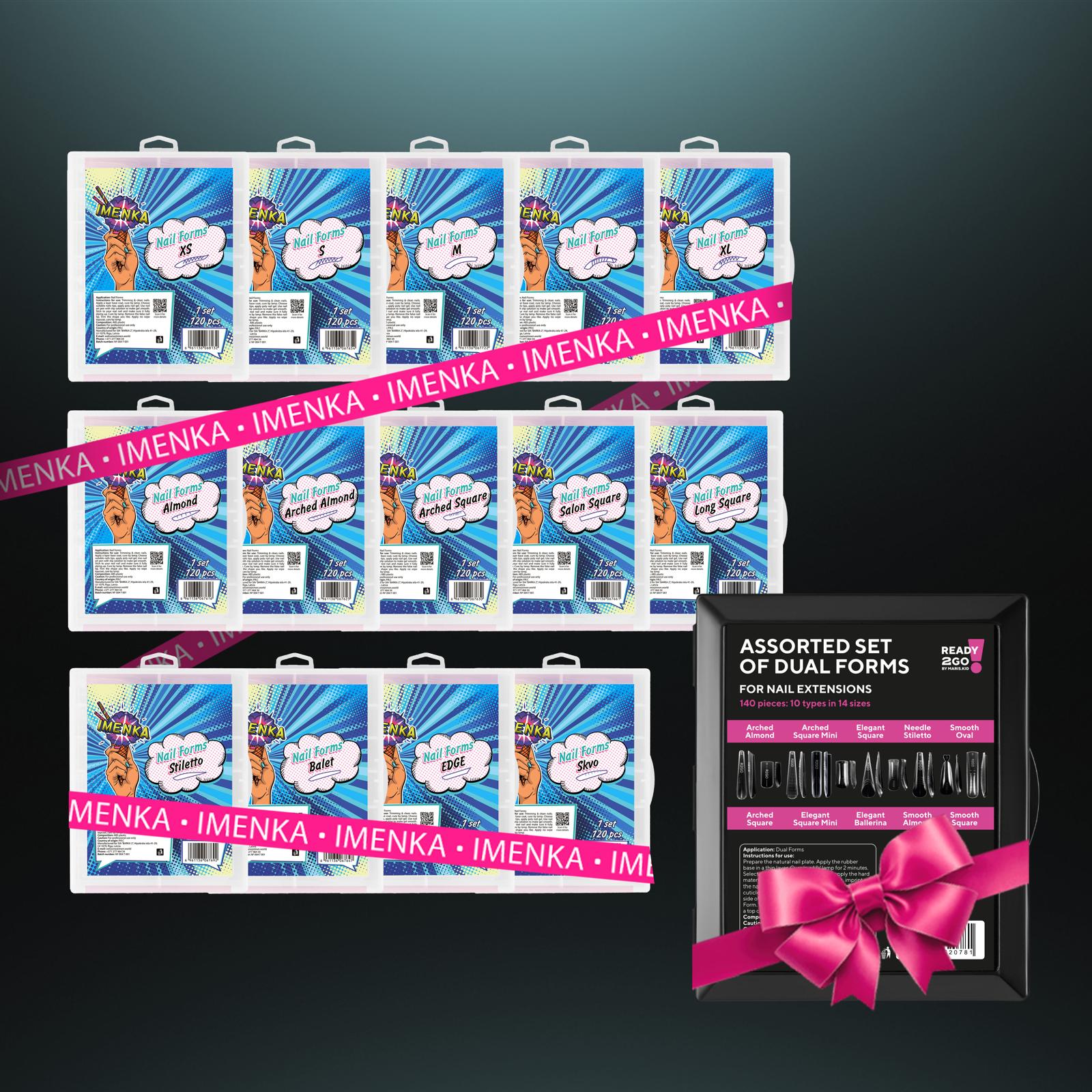 14 Nail Forms Imenka  + MIX R2GO Set von MARIS