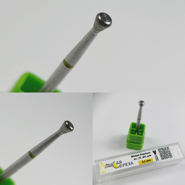 Фрезерная насадка алмазная (синяя) средняя размером: от 1,4 мм до 2,3 мм от KMIZ