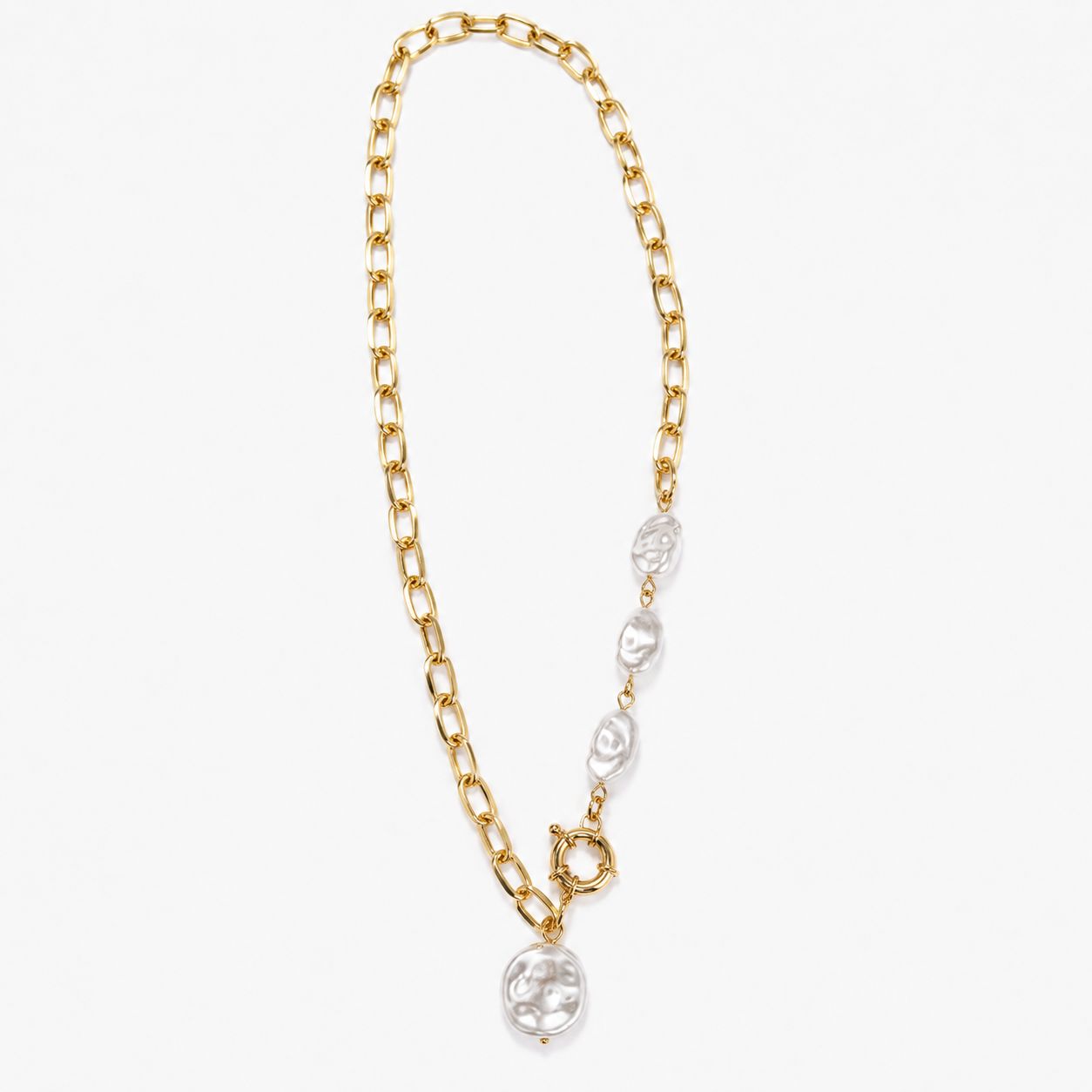 Collana asimmetrica alla moda in oro (bigiotteria) 4