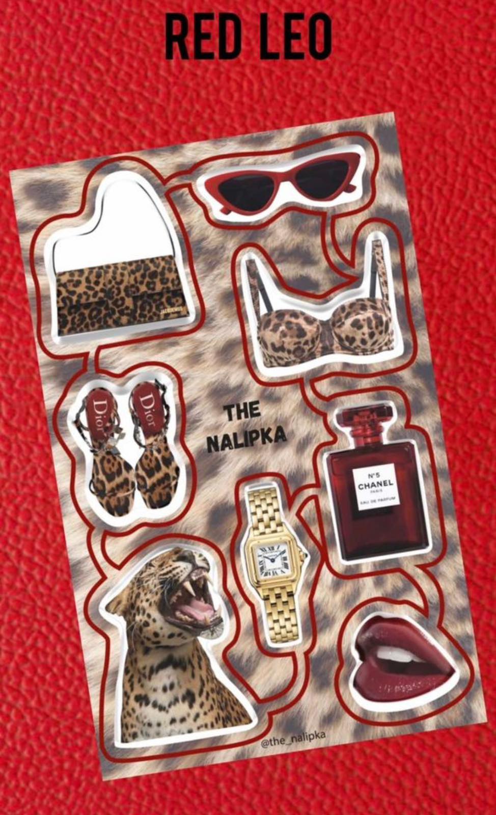 Coole selbstklebende 3D Aufkleber für Ihr Handy, Tablet, Notebook und Laptop Red Leo