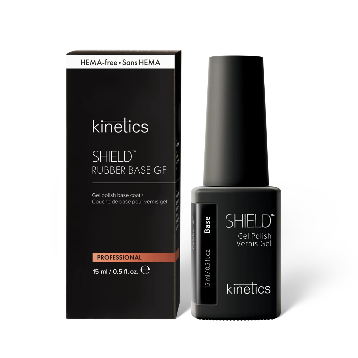 NEU Kinetics SHIELD Rubber+ Base GF GLOW FREE 15ml Ohne Leuchten im UV-Licht