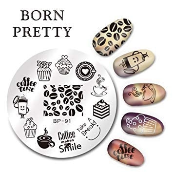 Stamping Platte Schablone Coffee Time klein BP-91