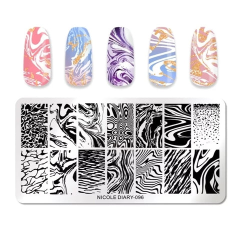 Stamping Platte Schablone Marmor Effekt ND096