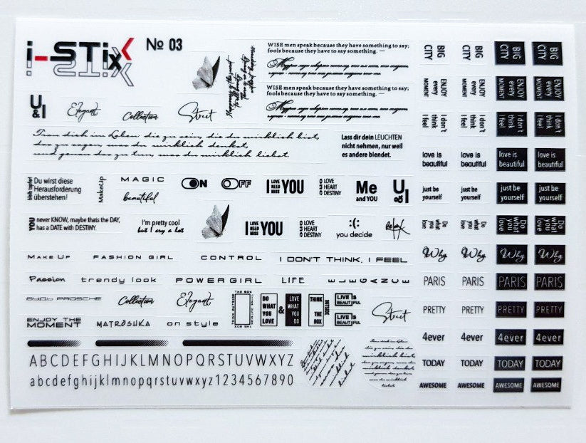 самоклеящиеся слайдерные стикеры (тексты) № 03 от i-Stix