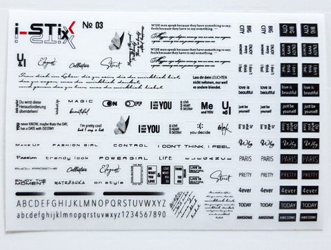 selbstklebende Slider Sticker (Texte) Nr. 03 von i-Stix