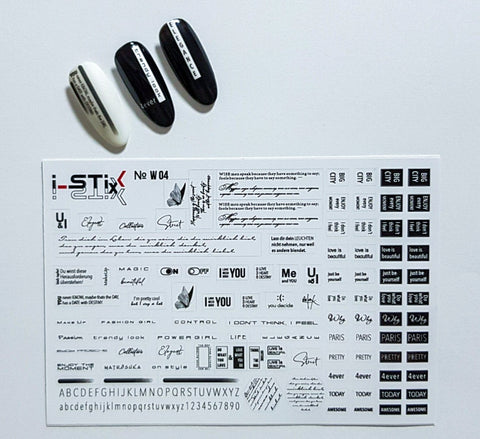 selbstklebende Slider Sticker (Texte) Nr. W 04 von i-Stix