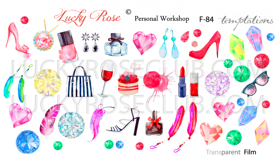 Sticker Design "Temptations" F84 (Wasserlösliche Aufkleber) Lucky Rose
