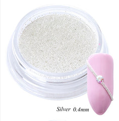 Caviar Beads light silver (metal mini beads) size 0.25 - 0.4 mm