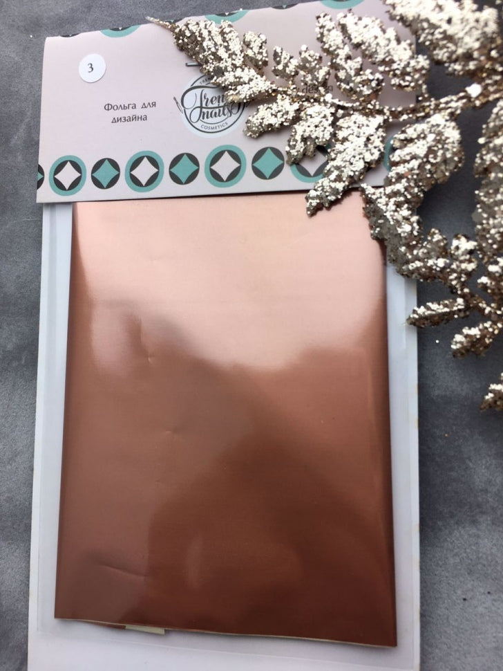 Folia di trasferimento n. 3 opaca bronzo di Trendy Nails