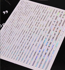Sticker iridescenti strisce in argento