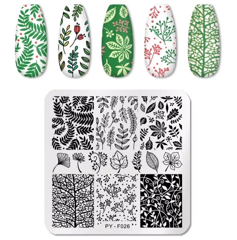 Piastra di stamping modello foglie, fiori e PY-F026