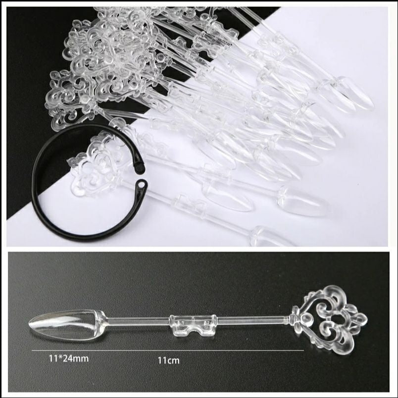 Display anelli per unghie 24 pz. forma stiletto trasparente