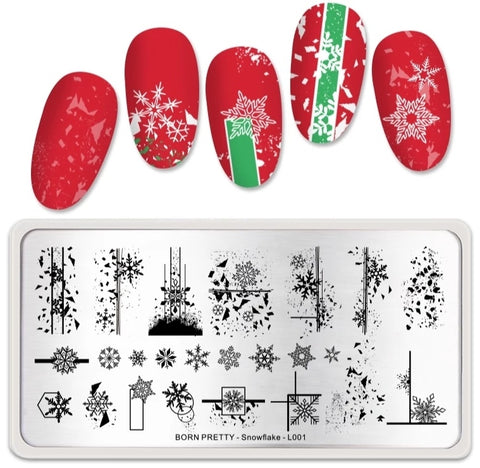 Stamping Platte Schablone Wintermotive L001