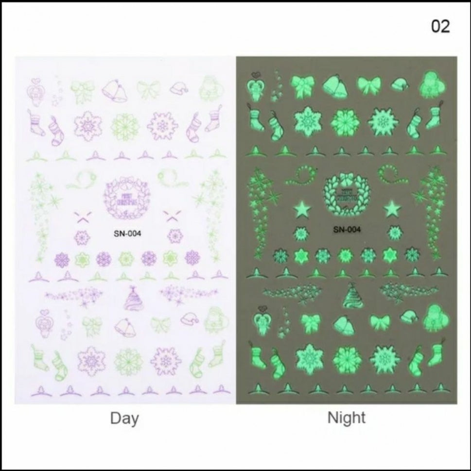 Sticker selbstklebend (leuchtet in der Nacht) Weihnachten & Silvester SN-004
