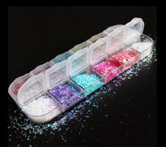 Set di glitter per unghie 12 colori