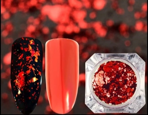 Fogli di glitter rossi (Flocculi YUKKI)