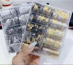 Комплект фольгированной сетки серебряно-золотой 10 шт.