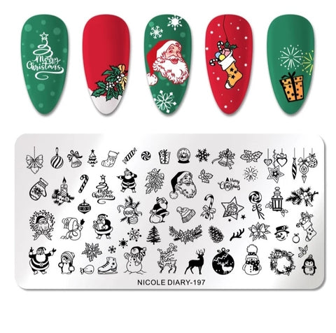 Stamping Platte Schablone Wintermotive ND197