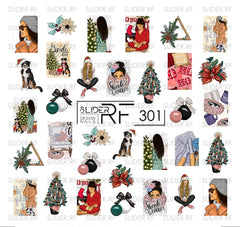 Дизайн наклейки RF301 (растворимые водные наклейки)