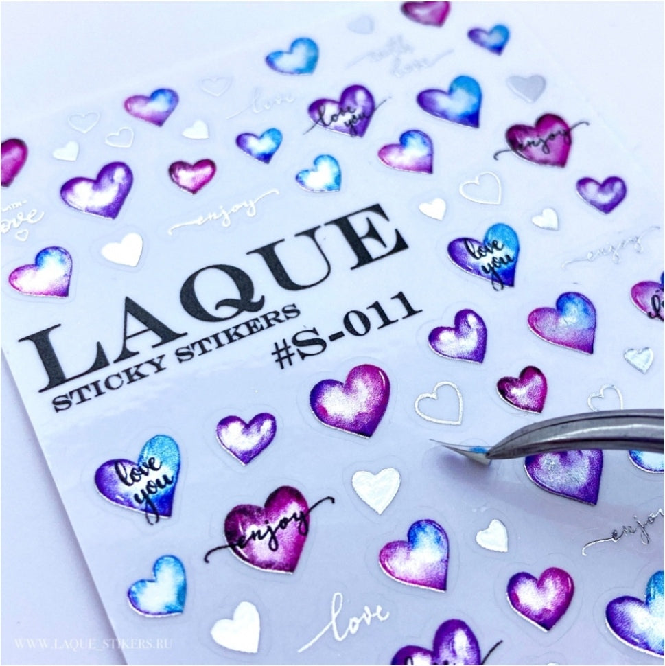 Sticker autoadesivi S-011 argento, Amore, Cuoricini