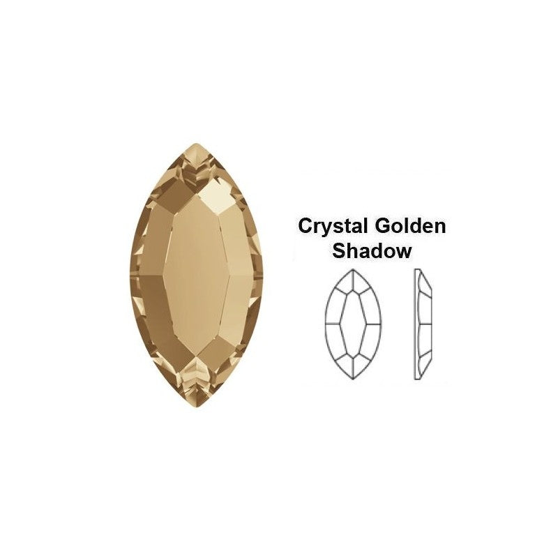 Strassini "2200 Navette Flat Back Golden Shadow" 6 pz. (8mmx4mm) di Swarovski