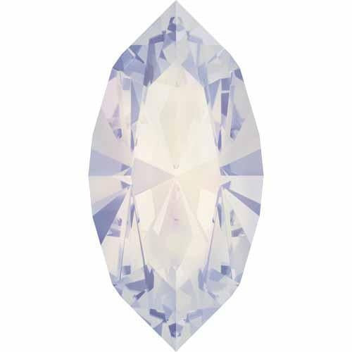Strass pietre "4228 Xilion Navette White Opal" 6 pz (6mmx3mm) di Swarovski