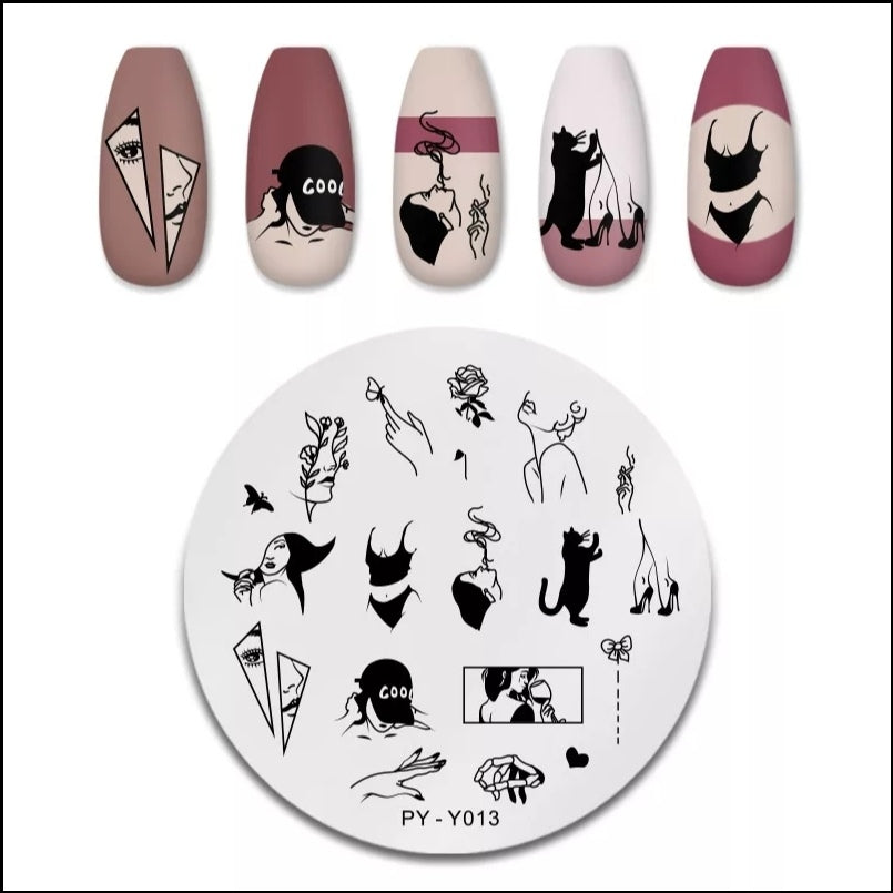 Stamping Plate Stencil Various Motifs PY-Y013