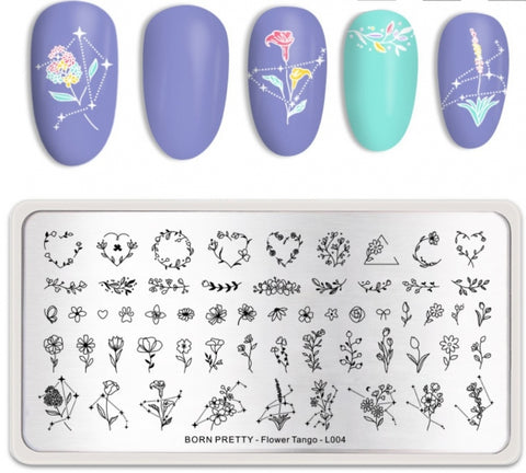 Stamping Platte Schablone  Blumen FTL004