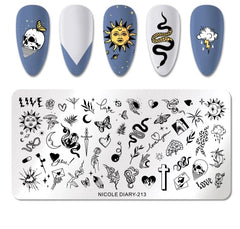 Штамповочная пластина шаблон различные мотивы ND-213